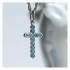 Серебряная подвеска "Крестик" с топазом london blue