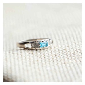 Серебряное кольцо с топазом swiss blue